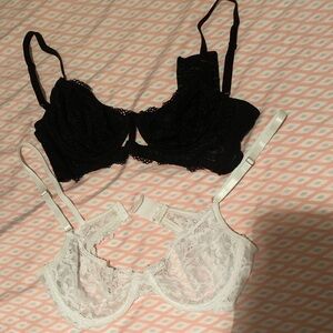 Ambrielle Black and White Lace Bras